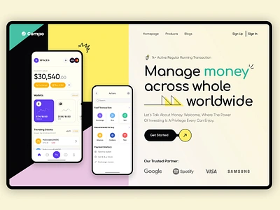 Finance Web Concept v8 app banking digital banking finance fintech landing page minimal design mobile app mobile banking send money transaction ui ux visual interface wallet wallet app web design web ui website website design