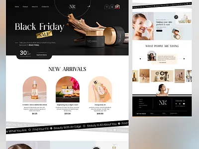 Skincare & Cosmetic Landing Page beauty beauty salon black friday black friday deals cosmetics ecommerce homepage landing page design makeup massage minimalis design modern design motion graphics product design products skin care skincare treatment webdesign website