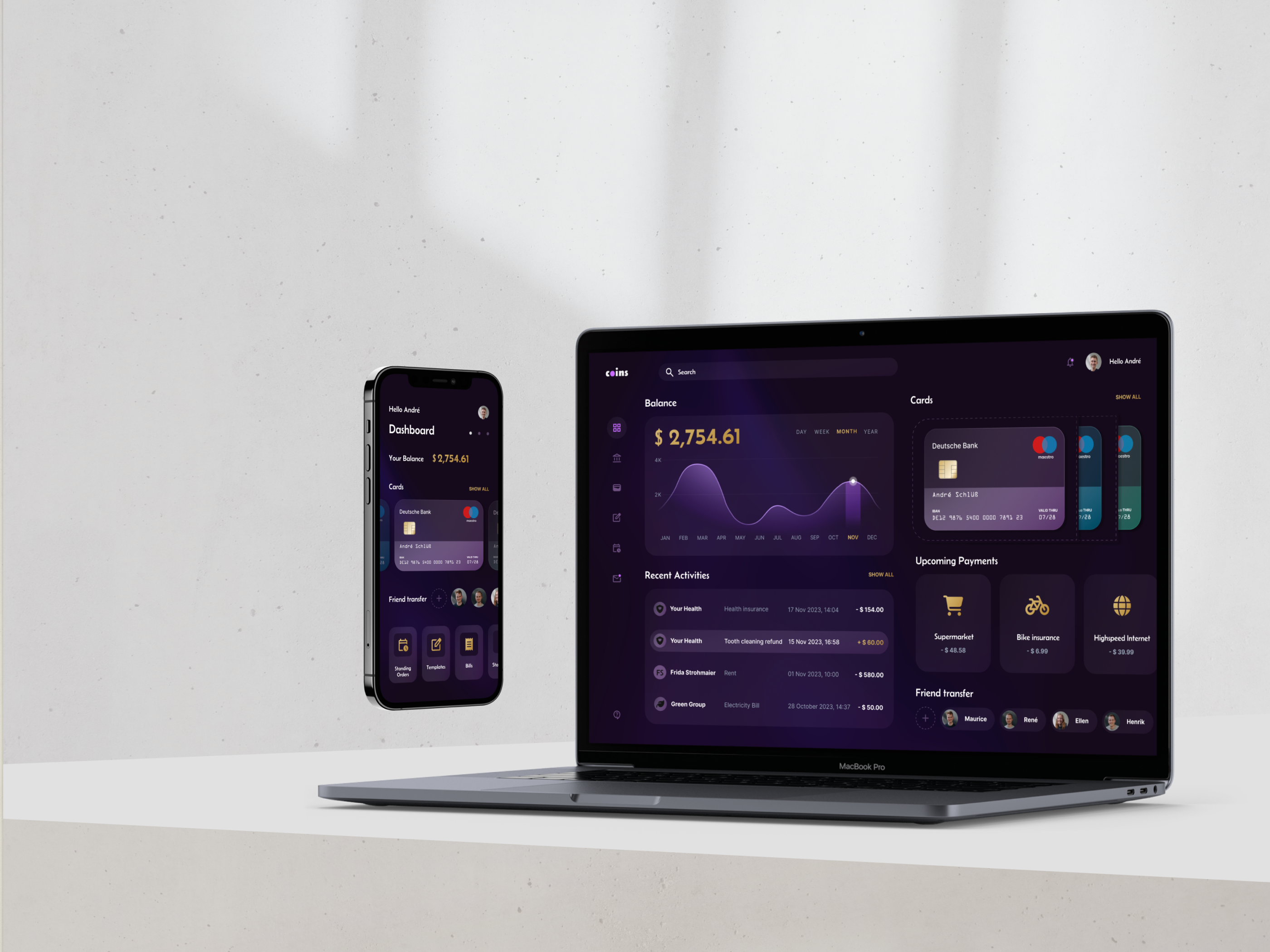 Online Banking Web App app dashboard design finance flat design gold green minimal mobile mobile app modern online banking onlinebanking reanmo seamless ui ux violet webapp webdesign
