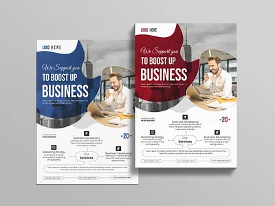 Corporate business flyer design abstract branding
