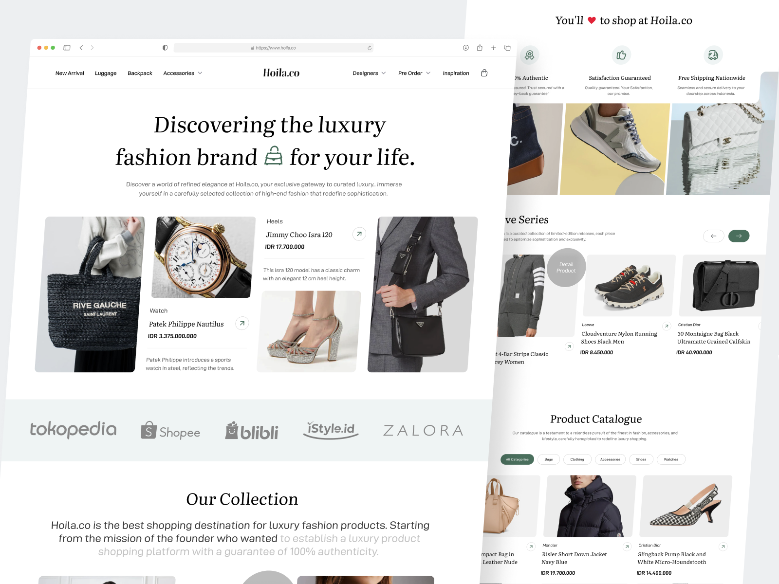 Hoila.co - Luxury Product E Commerce Page accessories e commerce e commerce website fashion fashion website landing page lifestyle luxury commerce marketplace online shop online store product page shop shopify shopping store store website tumi voila woocommerce