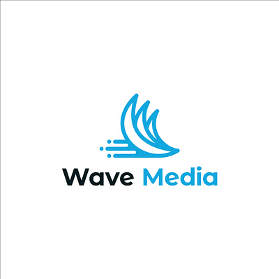 Wave Media Logo app branding design graphic design illustration logo vector