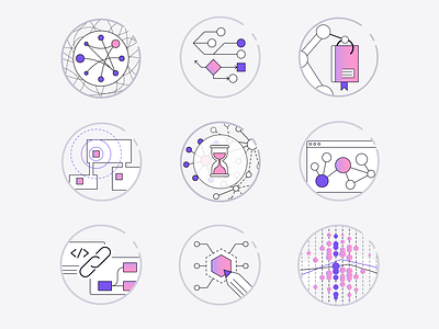 Data Vis Spot Illustrations adobe illustrator big data branding data visualization diagram graphic design icons icons set illustration iot landing page software house brand spot illustrations technical icons technical illustrations vector icons web design