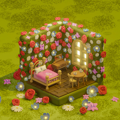 Flower Room 3d graphic design
