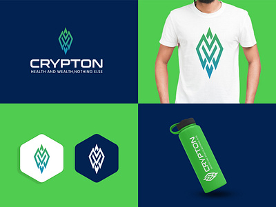 Crypton Logo Design crystal logo energy drink graphic design illustration krypton logo design vibrant