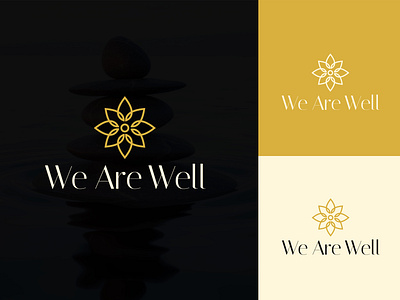 We Are Well Logo Design branding custon flower logo yoga