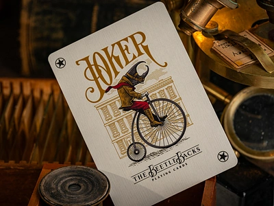 The Beetle Backs / Joker branding design drawing graphic design illustration logo playing cards typography vintage