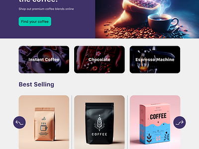 Online Coffee Shop coffee shop daily ui dailyui e commerce ecommerce ecommerceui graphic design online shop online store onlineshop shopping store ui ui design uidesign ux web website websiteui