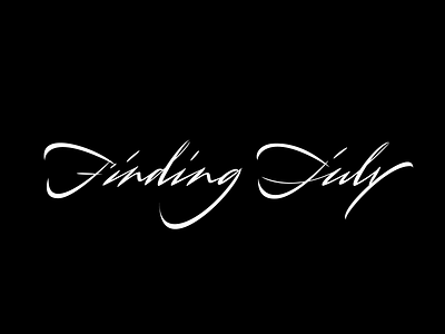 Finding July calligraphy font lettering logo logotype typography vector