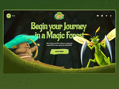 Champions of Arborethia Web 3 Game 2d animation cartoon design fantasy game illustration landing landingpage nft ui uiux ux web web3 webdesign website