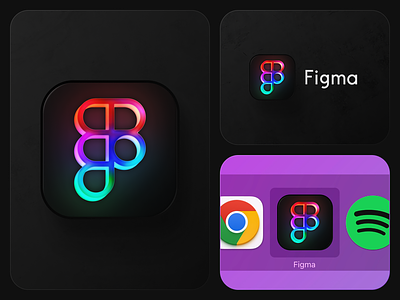 Figma App Icons 3d app download figma glow gradient icon metal