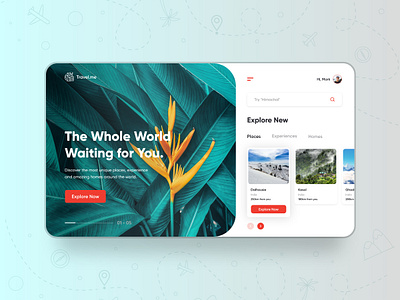 Travel Me - Travel Web Landing Page Design design travel ui uiux user interface ux uxdesign web website website design