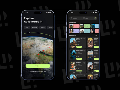 Adventure Discovery Mobile App Explore Expedition ✨ adventure discovery app adventure goals adventure library adventure seekers app design daily adventure outdoor activity personalized recommendations premium adventure search and filter options special events stunning adventure travel planning tools traveler tips trending adventure ui user centric design visual guides