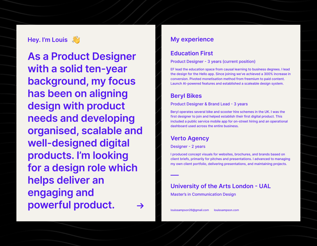 Designer Resume application branding cv design designer job logo product resume