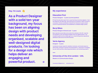 Designer Resume application branding cv design designer job logo product resume