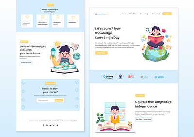 Learning.co Place for Learn A New Knowledge branding design e learning graphic design illustration landing landing page learning mobile apps page ui ux web