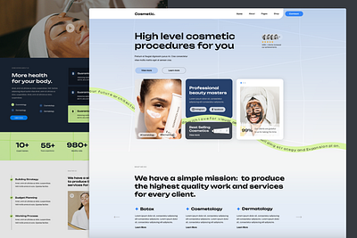 Cosmetology clinic landing page website design agency beauty clinic cosmetic cosmetology ecommerce landing page minimalist salon skincare web webdesign website website design woo commerce