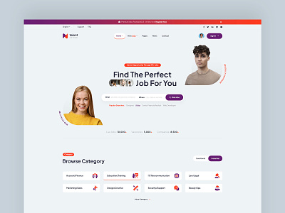 Talont - Freelancer Marketplace / Job Listing Website Design freelancer freelancer marketplace header job board job listing landing page minimal services trending ui ui design ux ux design