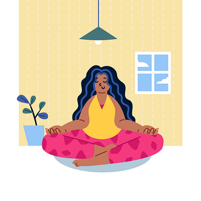 Training the mind app illustration graphic illustration illustration meditation self care vector illustration