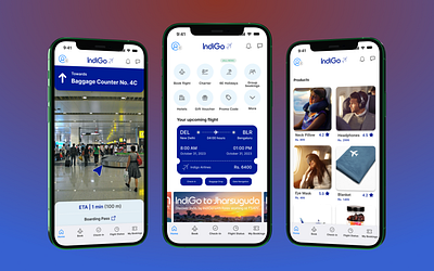 Indigo Airline - Improved UI/UX airlines app booking branding flight booking graphic design indigo logo travel ui ux
