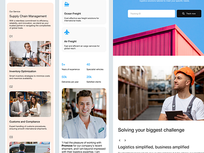 Promove - Logistic Company Website Design compan company profile corporate design landing page logistic logistic company logistic design ui ui design web design website design