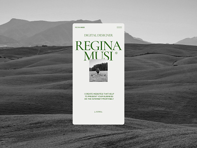 Regina Musi Portfolio Website — Mobile big typography clean design digital design minimal mobile parallax portfolio ui ux webdesign website