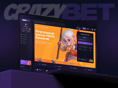 CrazyBet | Website Design | Online Casino animated animation branding casino design desktop gambling mobile motion graphics ui ux web web design website