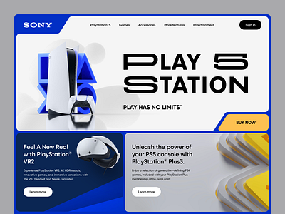 PlayStation 5 Website console creative design first screen game gaming home page layout playstation playstation5 product ps5 sony store typography ui ux web webdesign website