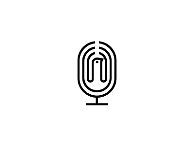 Dove podcast bird dove icon line logo mic microphone podcast show simple symbol talk