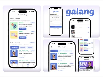 Galang Apps | Online Learning Course budget business class clean course glassmorphism invest learn learning mentor mobile money online webinar