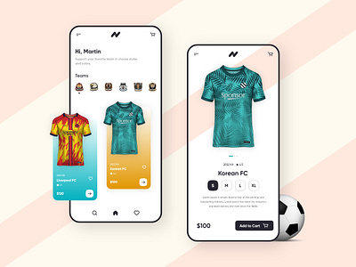 Soccer - Online Shopping App app app design e commerce football mockup soccer ui uiux user experience user interface ux visuals