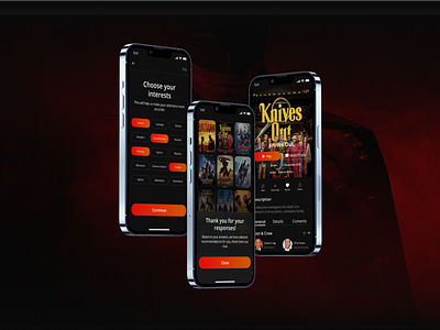 Movies Mobile App for iOS and Android android app design ios mob mobdesign mobileapp ui uiux design