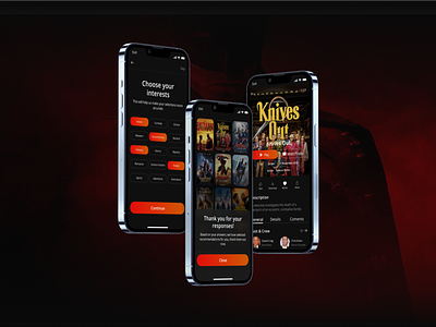 Movies Mobile App for iOS and Android android app design ios mob mobdesign mobileapp ui uiux design