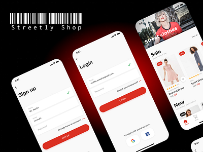 E-Commerce Mobile App app application cart clothes e commerce ecommerce flutter login logo mobile mobile app shopping signup ui ux website