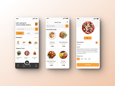 Food Mobile App app branding design food app graphic design illustration logo mobile app pizza typography ui ux vector