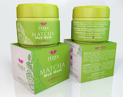 Matcha Mud Mask Packaging beauty branding cosmetics emballage graphic design logo matcha mud packaging