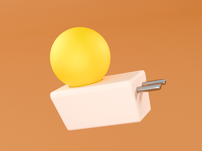 3D plug & play bulb 3d 3d bulb 3d icon 3d reference abstract b3d blender blender3d bulb design icon icon reference illustration plug play