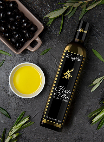 Baghlia Olive Oil Label bottle branding design emballage graphic design label oilve olive oil packaging premium