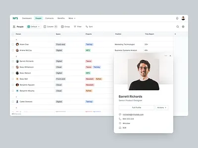 NFS - Profile Modal dashboard dialog modal pop up profile saas ui user user profile ux