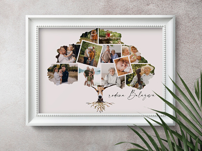 Family tree - photo collage collage gift personalized photo poster