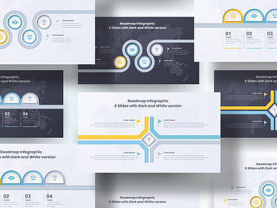 Roadmap Infographic Dark and White version element infographic layout modern presentation process roadmap steps