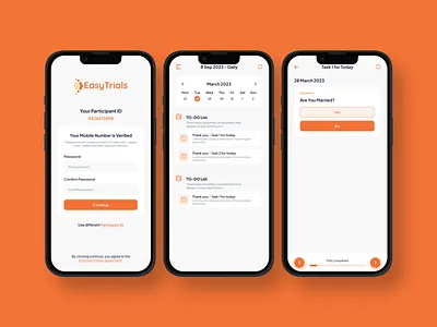 EasyTrials - To do App Design app app design black clean clean ui color design ios list minimal schedule task to do todo ui ui design uiux ux visual visual design