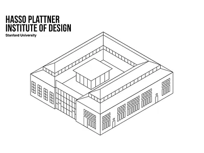 Hasso Plattner Institute of Design - Isometric architecture design icon illustration isometric line minimal university usa vector