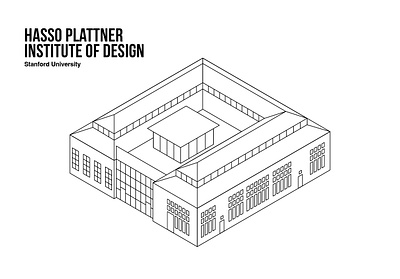 Hasso Plattner Institute of Design - Isometric architecture design icon illustration isometric line minimal university usa vector