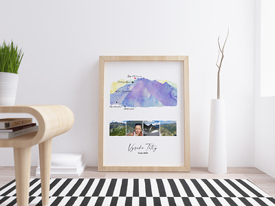 Poster - hike to the top gift personalized photo poster