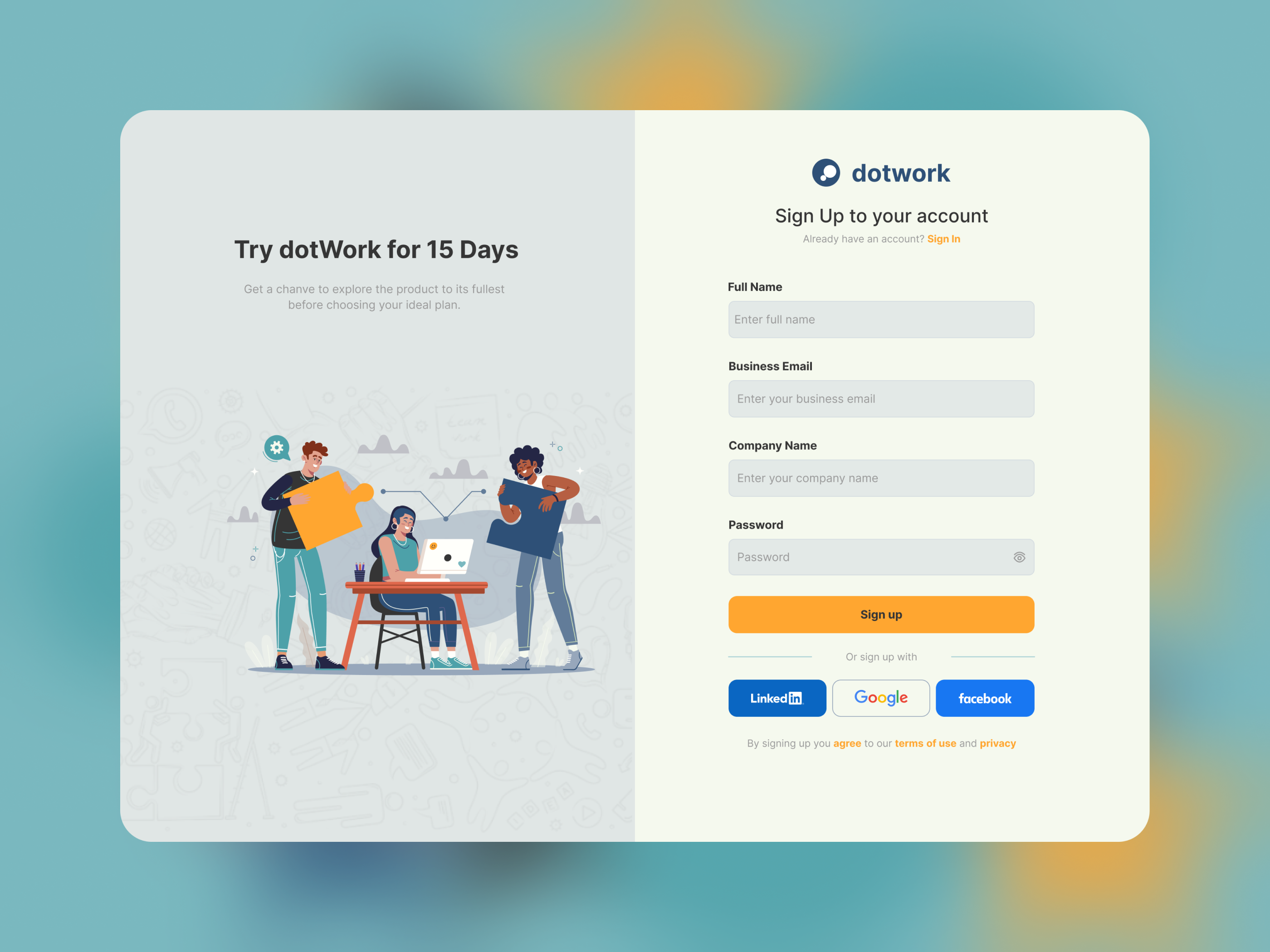 Signup Page UI branding design designchallenge signuppage signup