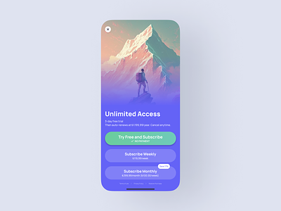 MentorAI Paywall Screen - Gateway to Growth ai colorful freemium gamification gamified gradient mentor mobile mobile app monetization motivation options packages payment paywall premium pricing trial ui ux