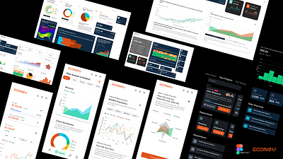 💽 Data Visualization GUI by econev app branding design econev evgheniiconev figma graphic design gui illustration lizzardlab logo ui ux vector