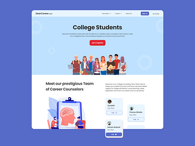 Career Counseling Website concept design figma illustration typography ui ux web design