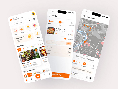 Food Delivery App Ui Design ios mobile app mondols graphic